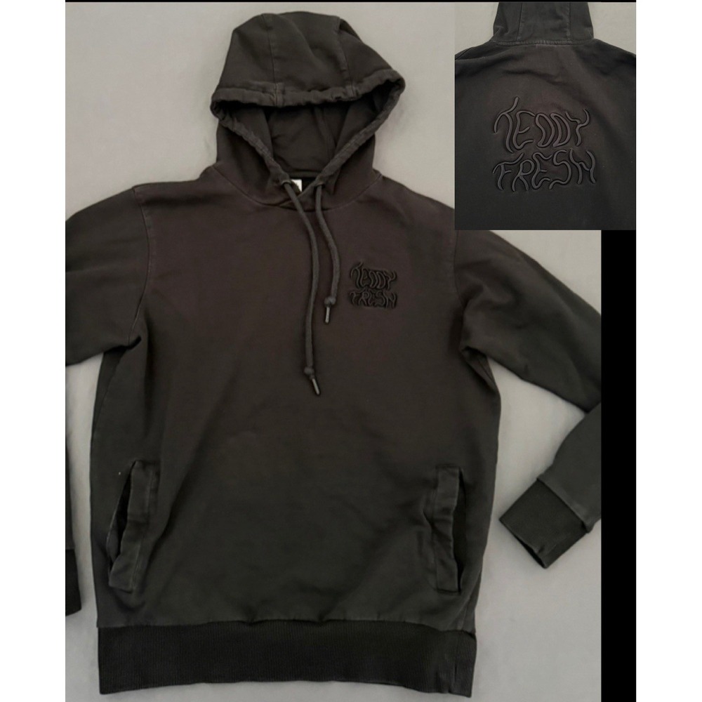 Teddy‎ Fresh Hoodie Mens Small Black Pullover Embroidered Back Logo Sweatshirt